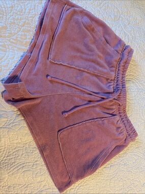Zara Plush Pink Terry Cloth Lounge Shorts